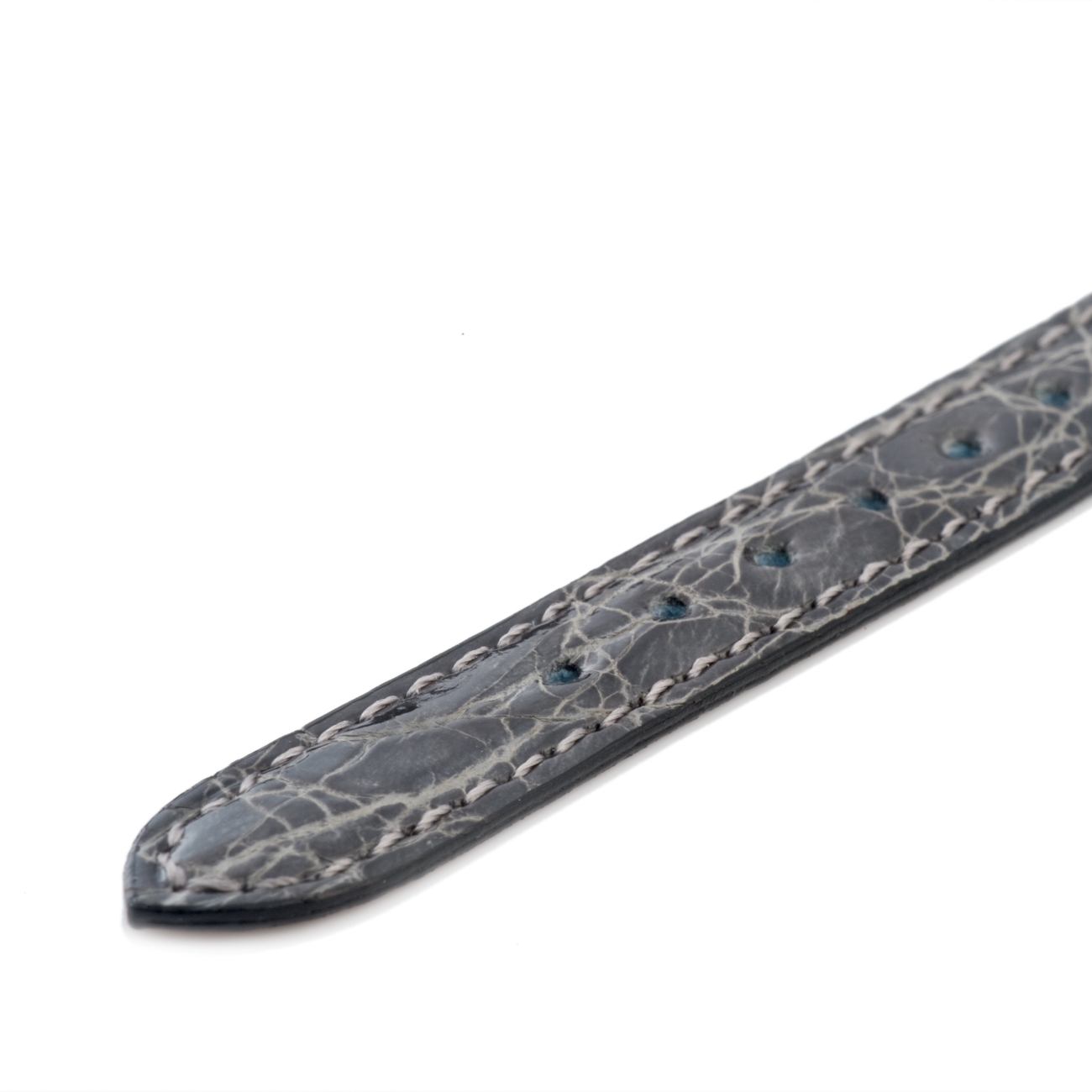 CARESE ORIGINAL LEATHER BELT CROCODILE-GRAY