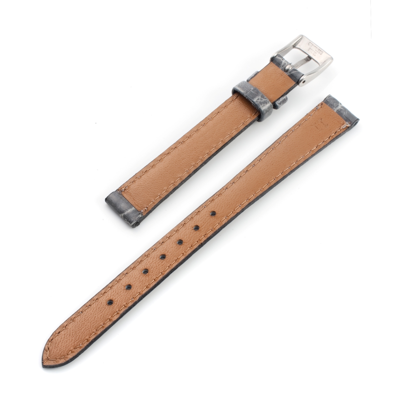 CARESE ORIGINAL LEATHER BELT CROCODILE-GRAY