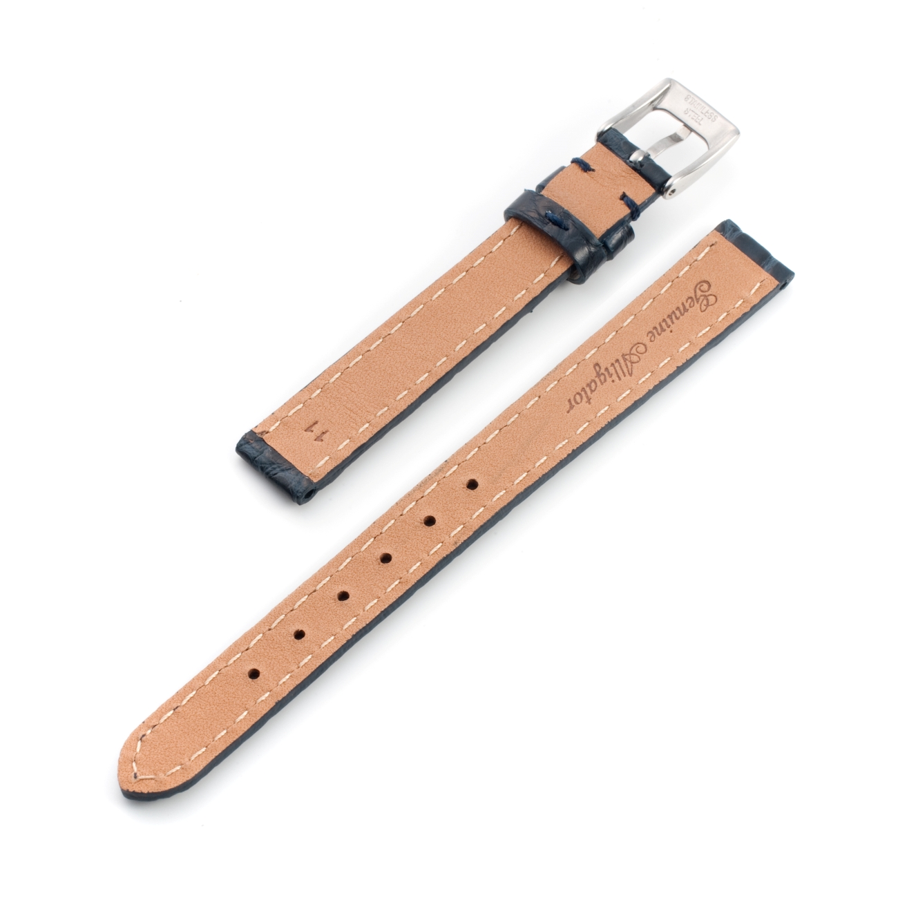 CARESE ORIGINAL LEATHER BELT ALLIGATOR NAVY