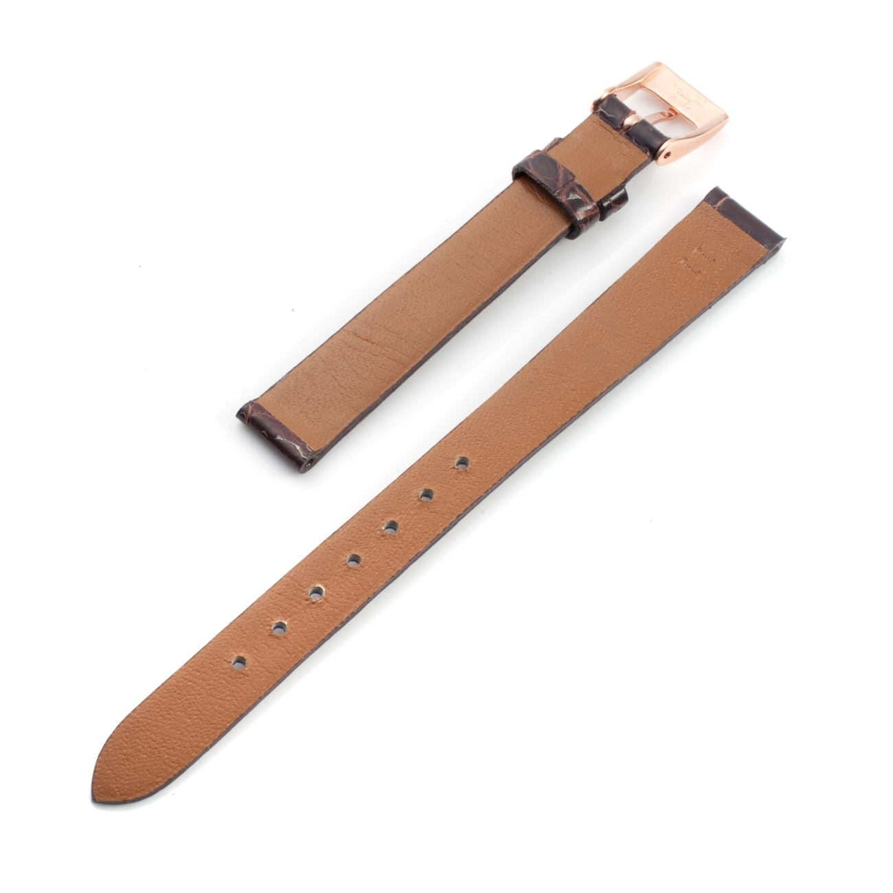 CARESE ORIGINAL LEATHER BELT CROCODILE DARK BROWN