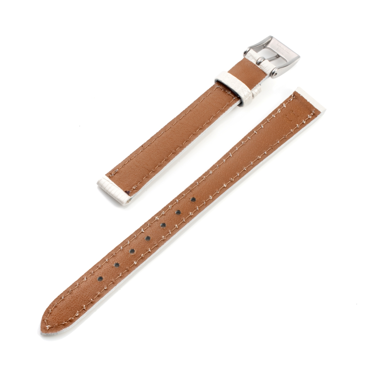 CARESE ORIGINAL LEATHER BELT LIZARD PEARL WHITE