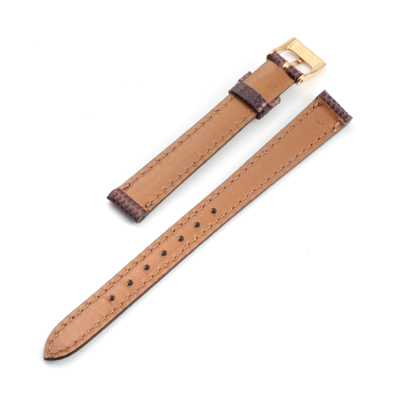 CARESE ORIGINAL LEATHER BELT LIZARD DARK BROWN