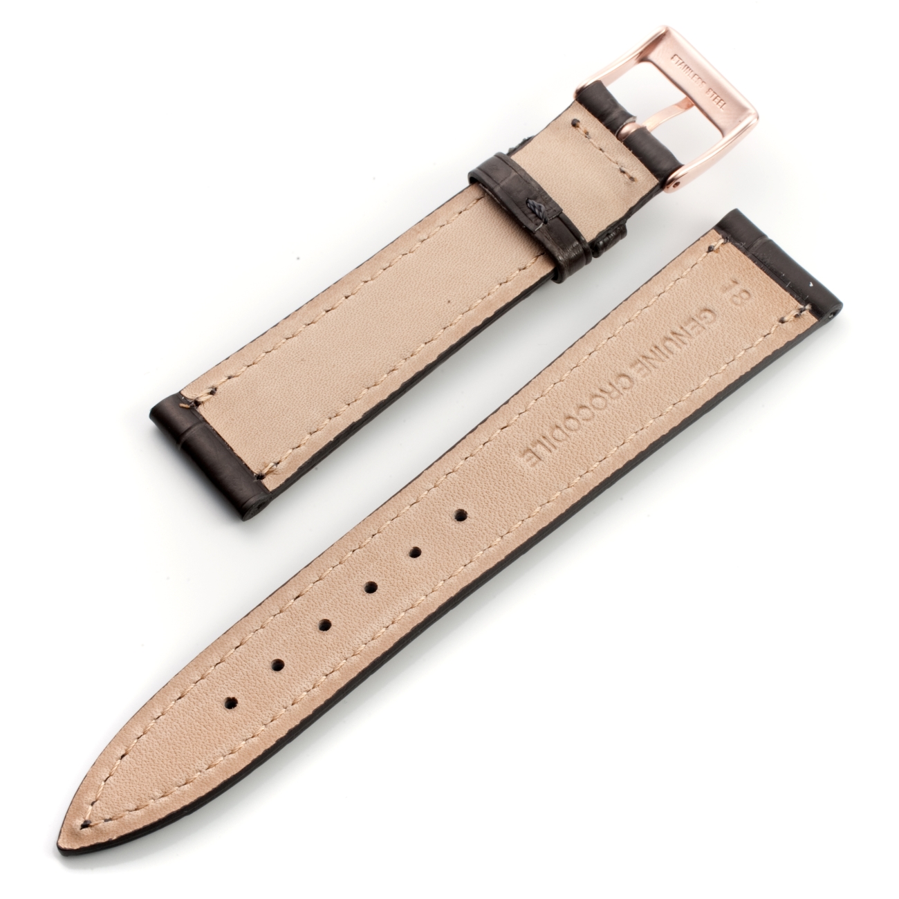 CARESE ORIGINAL LEATHER BELT CROCODILE GRAY