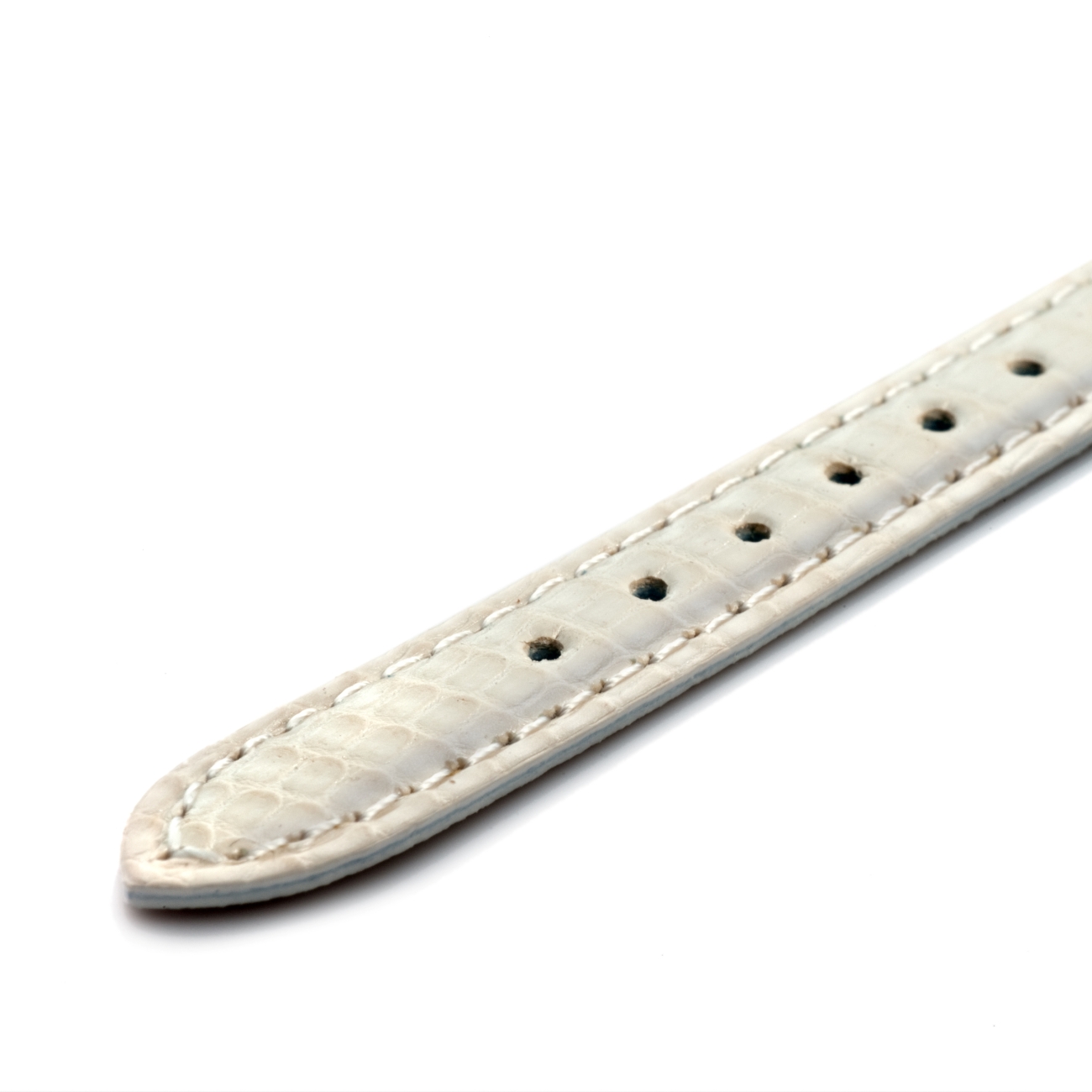 CARESE ORIGINAL LEATHER BELT LIZARD PEARL WHITE