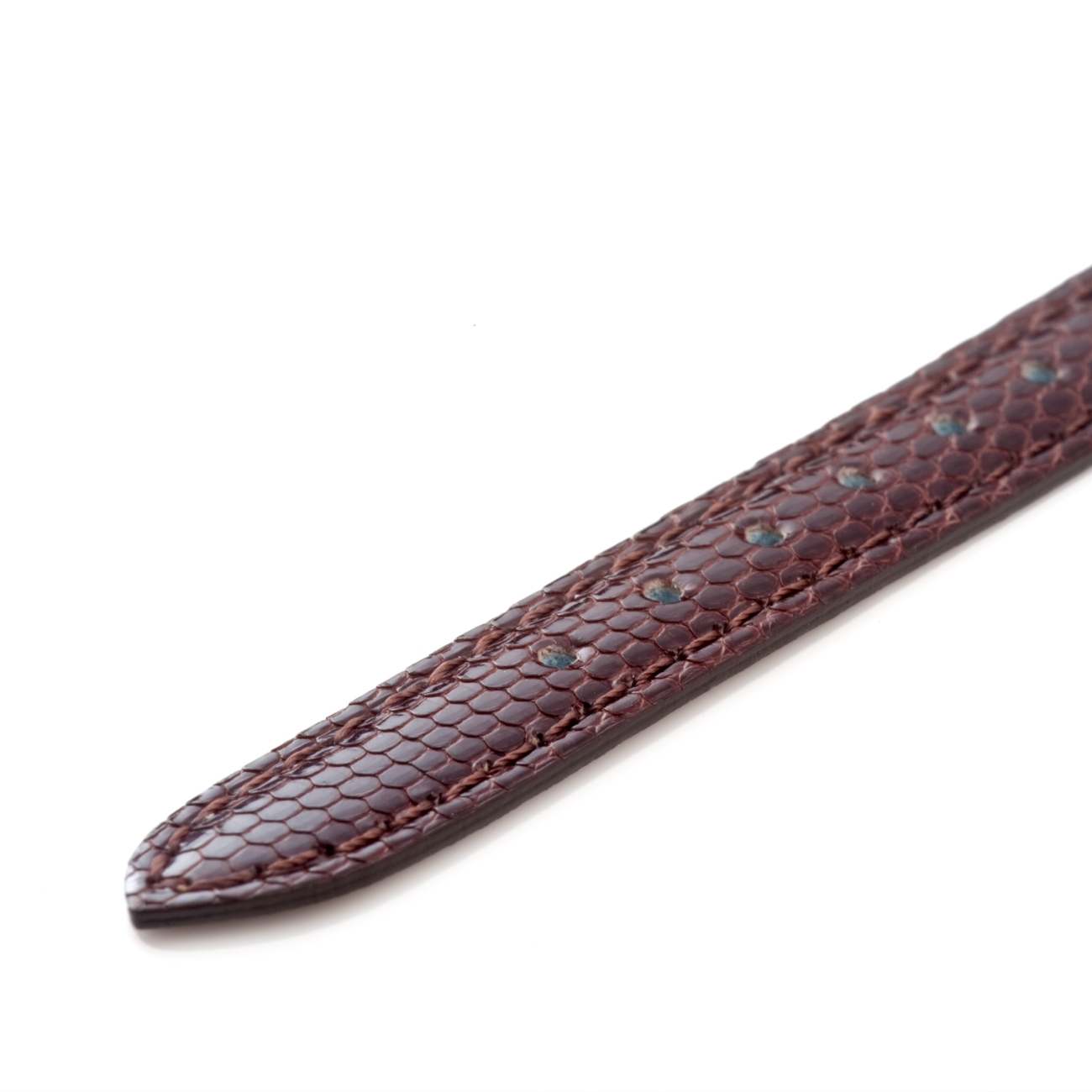 CARESE ORIGINAL LEATHER BELT LIZARD DARK BROWN