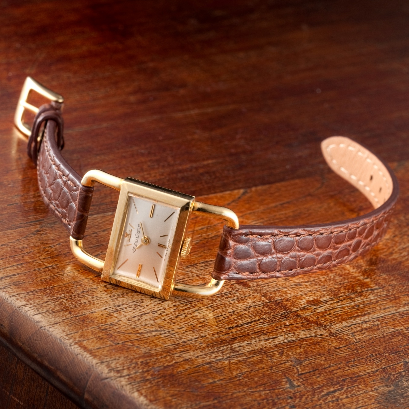 CARESE ORIGINAL LEATHER BELT ALLIGATOR BROWN