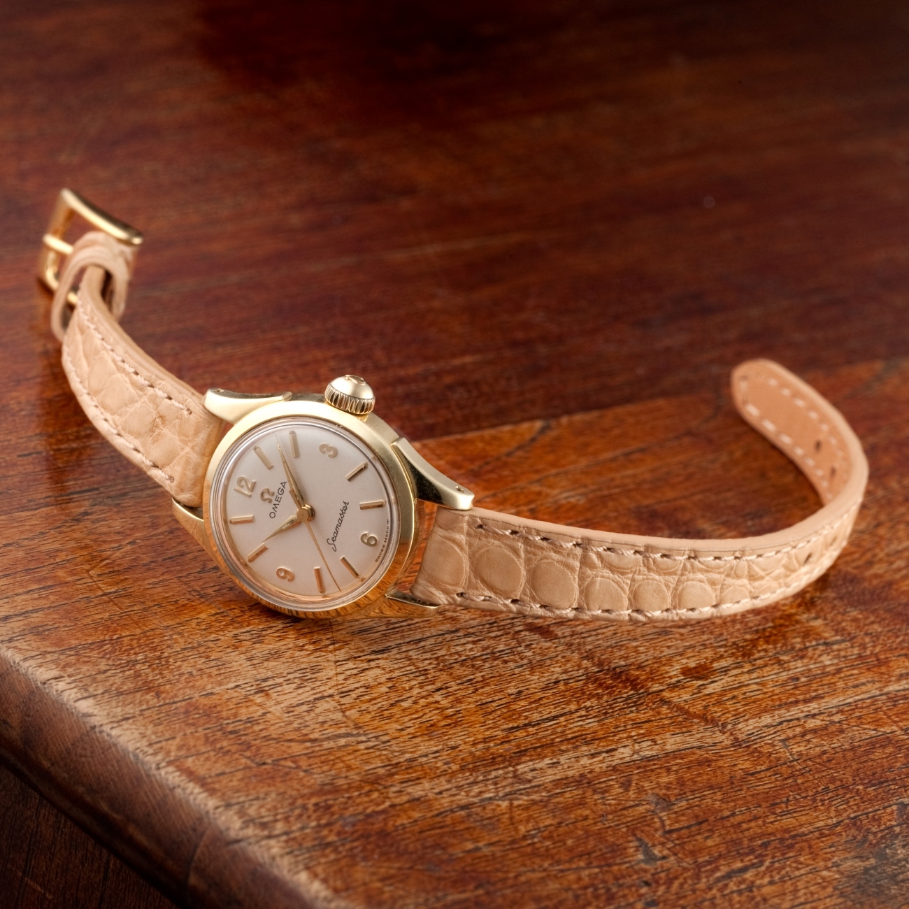 CARESE ORIGINAL LEATHER BELT ALLIGATOR BEIGE