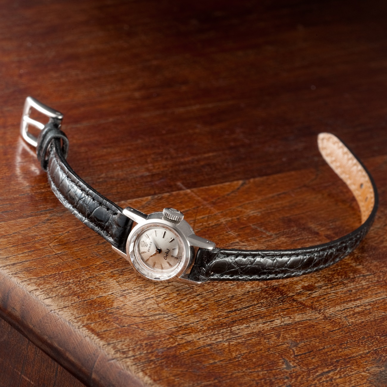 CARESE ORIGINAL LEATHER BELT CROCODILE BLACK