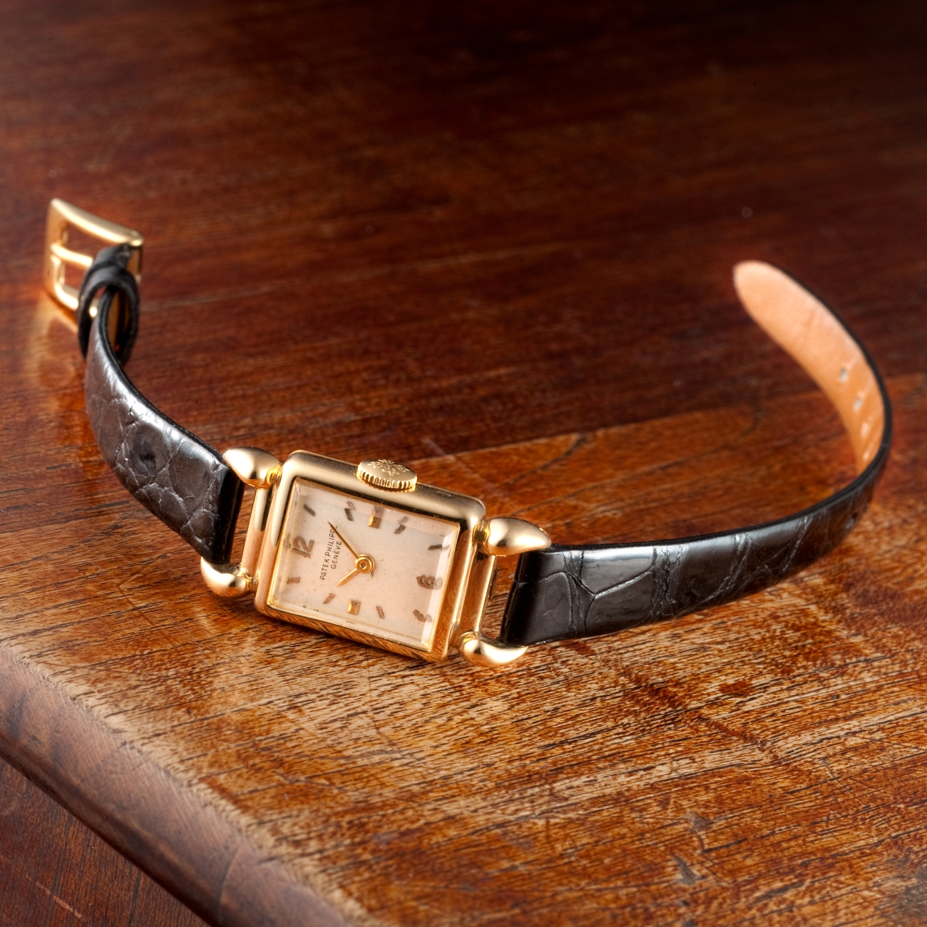 CARESE ORIGINAL LEATHER BELT CROCODILE BLACK