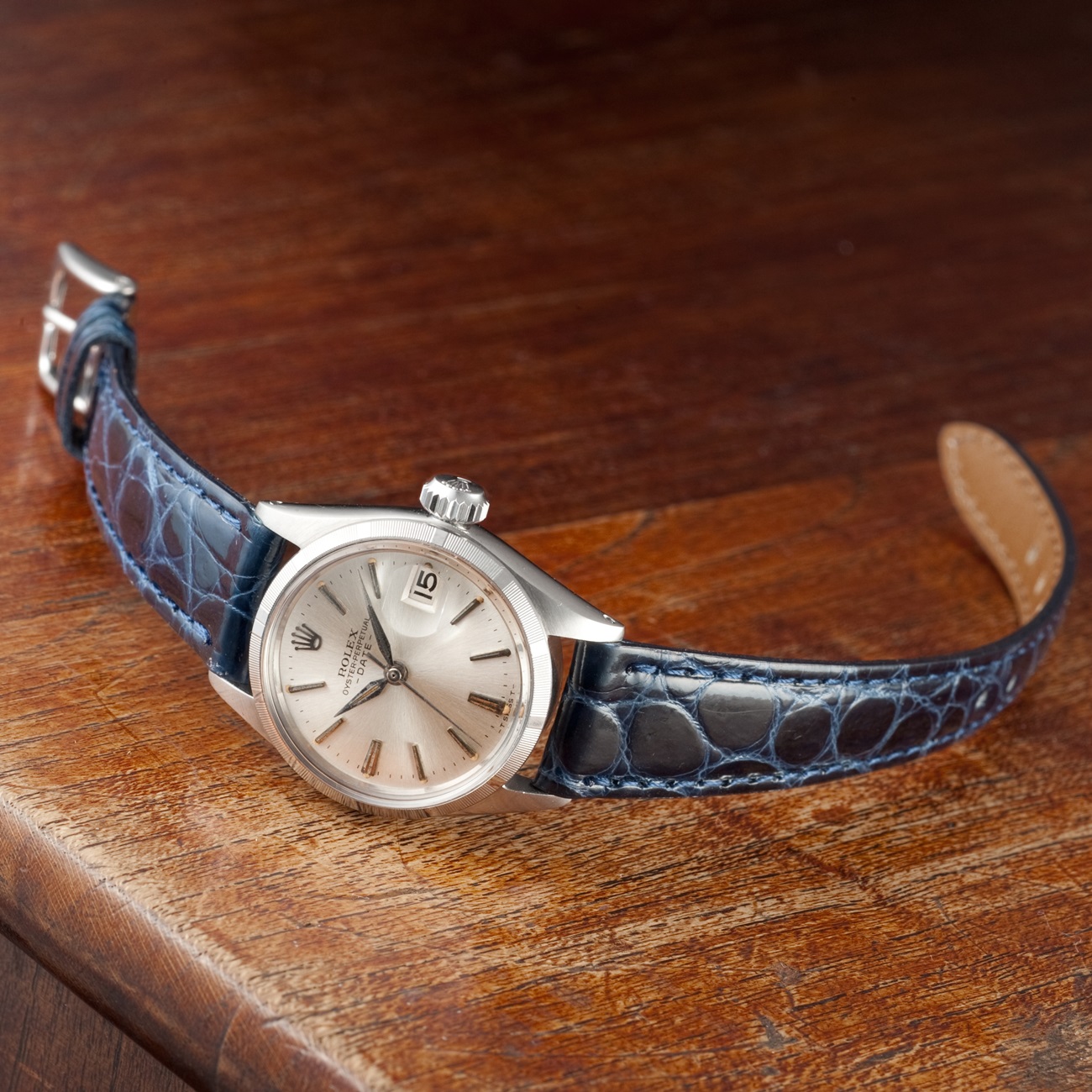 CARESE ORIGINAL LEATHER BELT CROCODILE NAVY