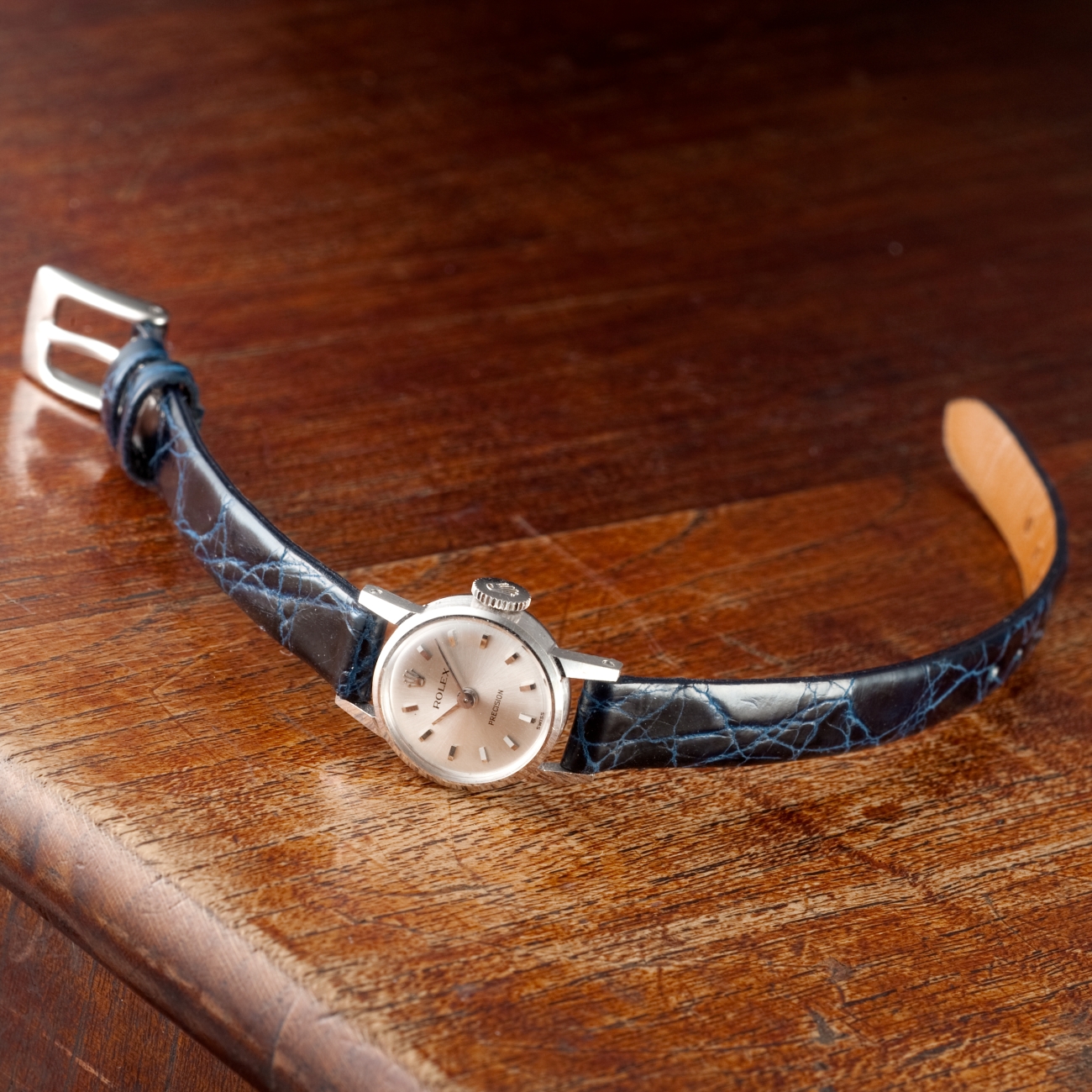 CARESE ORIGINAL LEATHER BELT CROCODILE NAVY