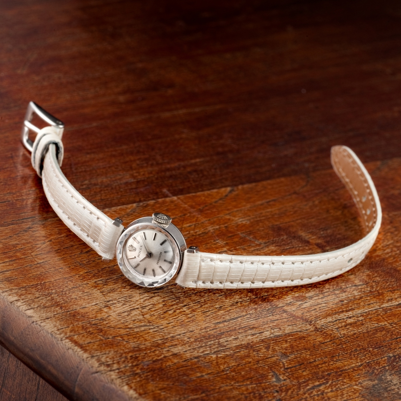 CARESE ORIGINAL LEATHER BELT LIZARD PEARL WHITE