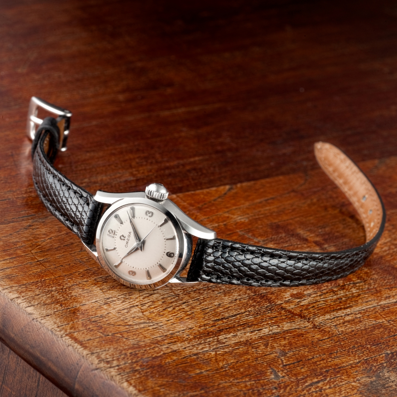 CARESE ORIGINAL LEATHER BELT LIZARD BLACK