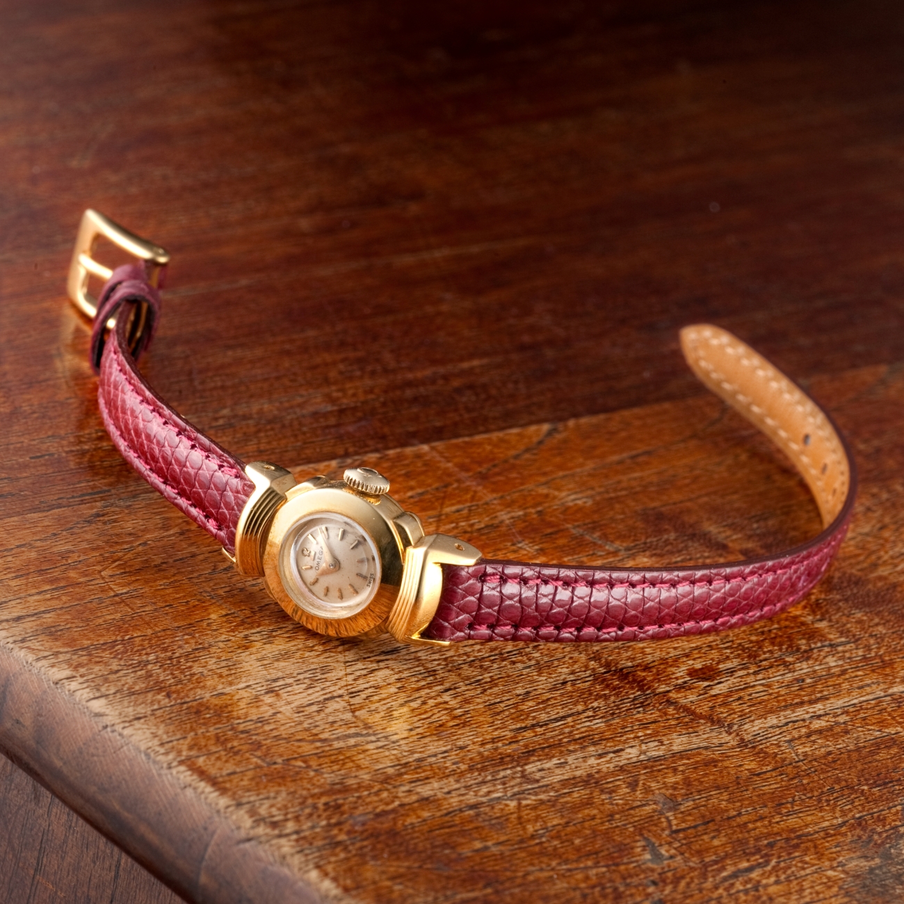 CARESE ORIGINAL LEATHER BELT CROCODILE BORDEAUX