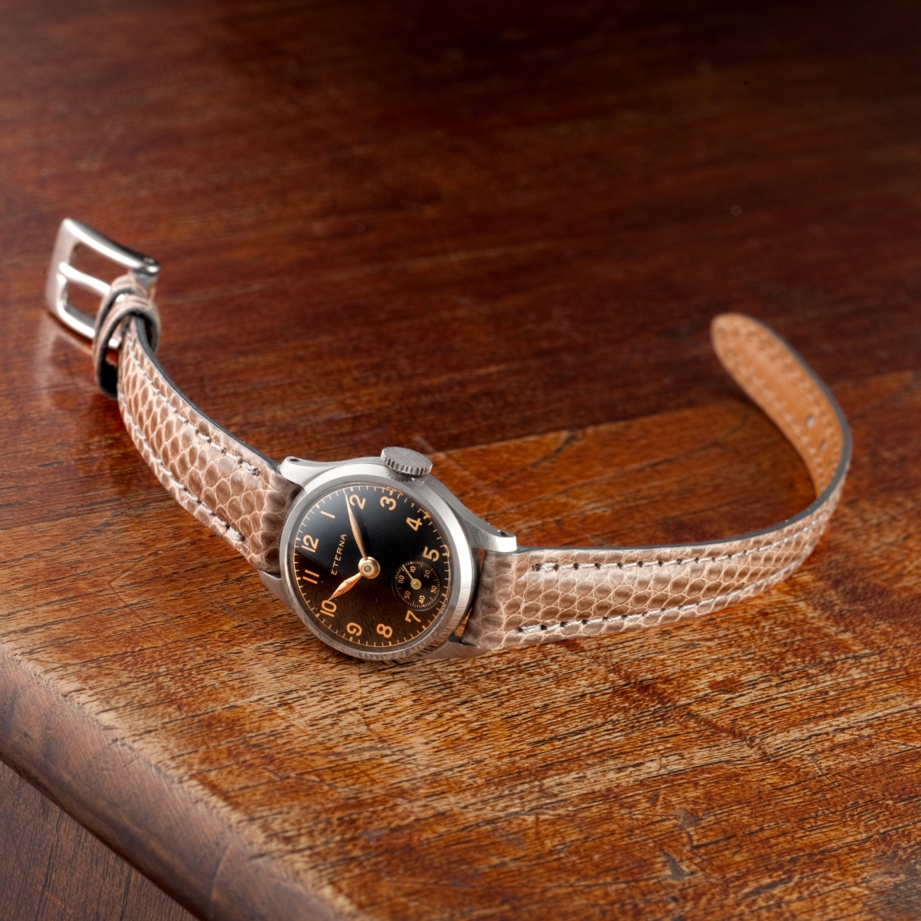 CARESE ORIGINAL LEATHER BELT LIZARD GRAY