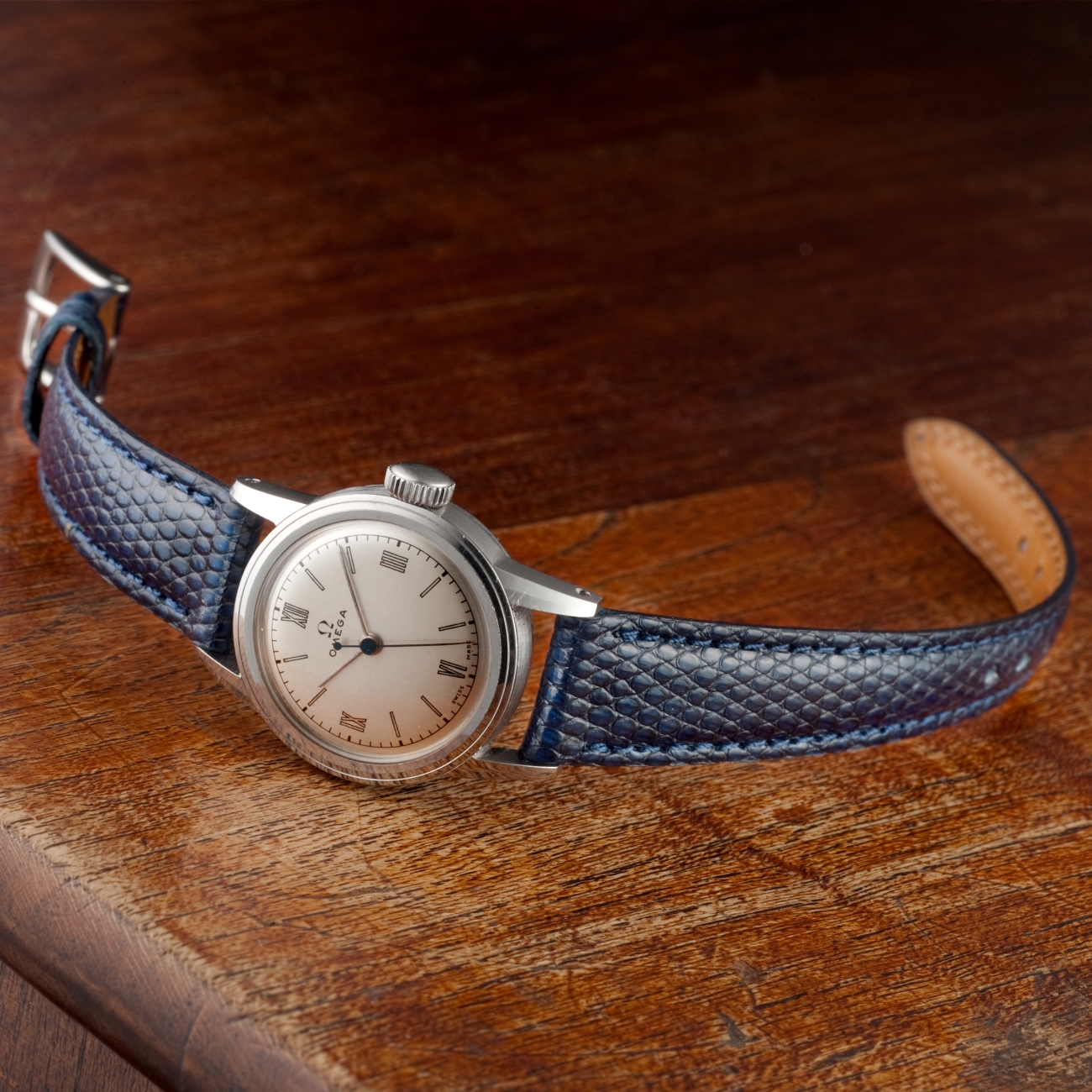 CARESE ORIGINAL LEATHER BELT LIZARD NAVY