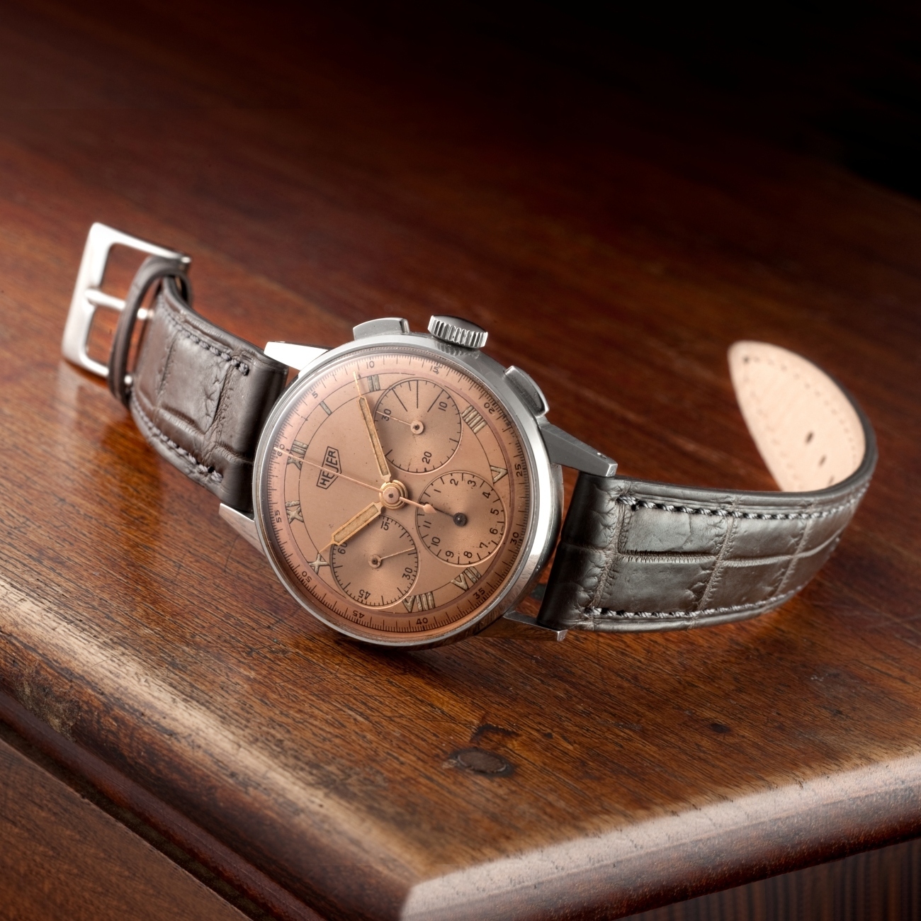 CARESE ORIGINAL LEATHER BELT CROCODILE GRAY