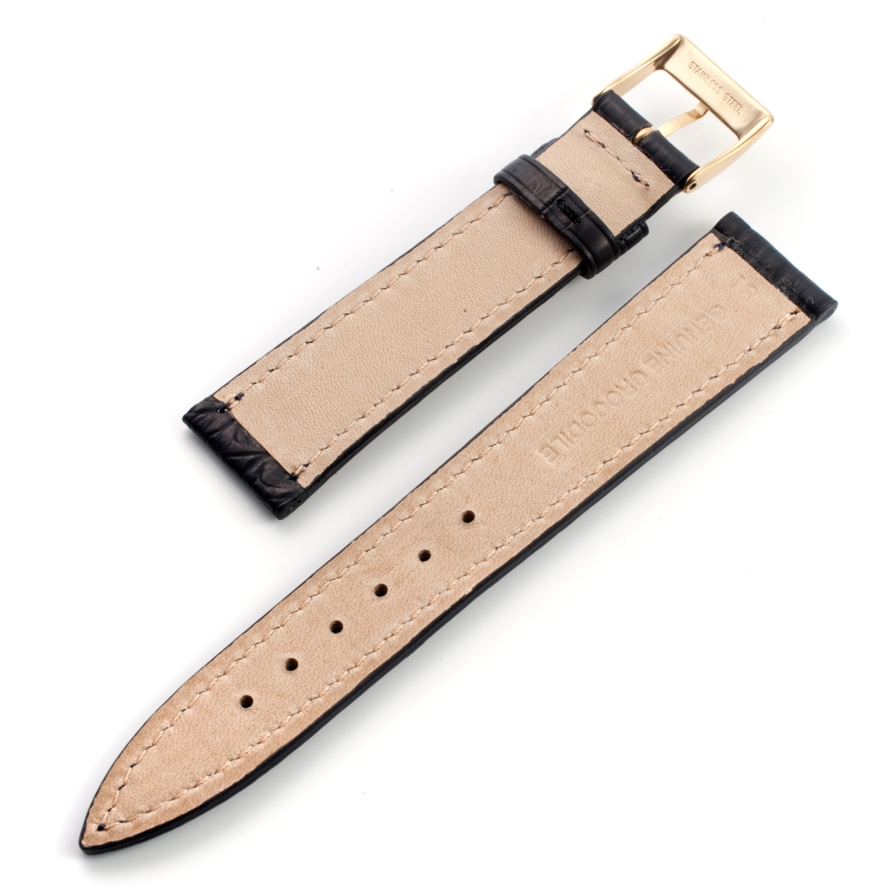 CARESE ORIGINAL LEATHER BELT CROCODILE NAVY