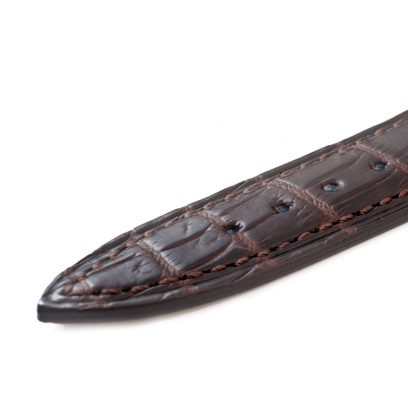 CARESE ORIGINAL LEATHER BELT CROCODILE DARK BROWN