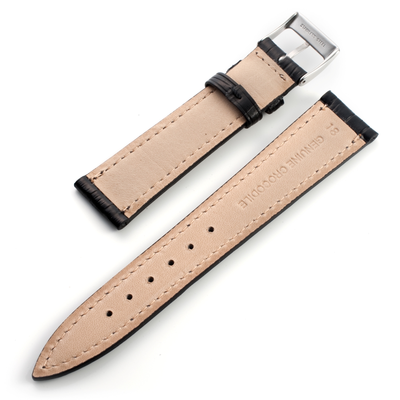 CARESE ORIGINAL LEATHER BELT CROCODILE BLACK